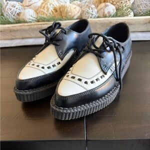 TUK Two-Tone Black and White Loafers